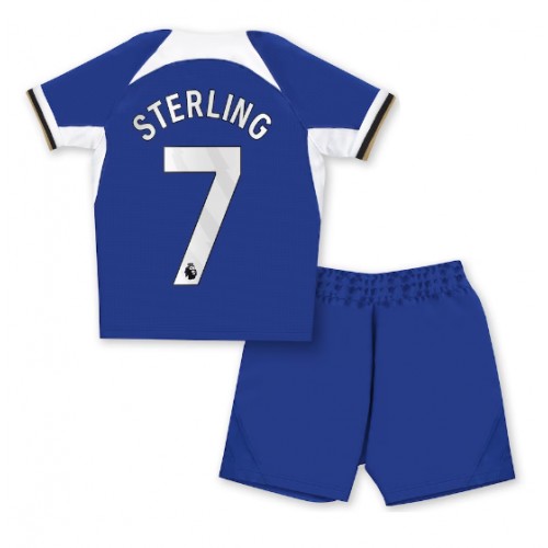 Chelsea Raheem Sterling #7 Hemmakläder Barn 2023-24 Kortärmad (+ Korta byxor)